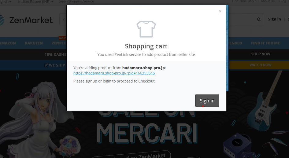 ZenMarket My Account List