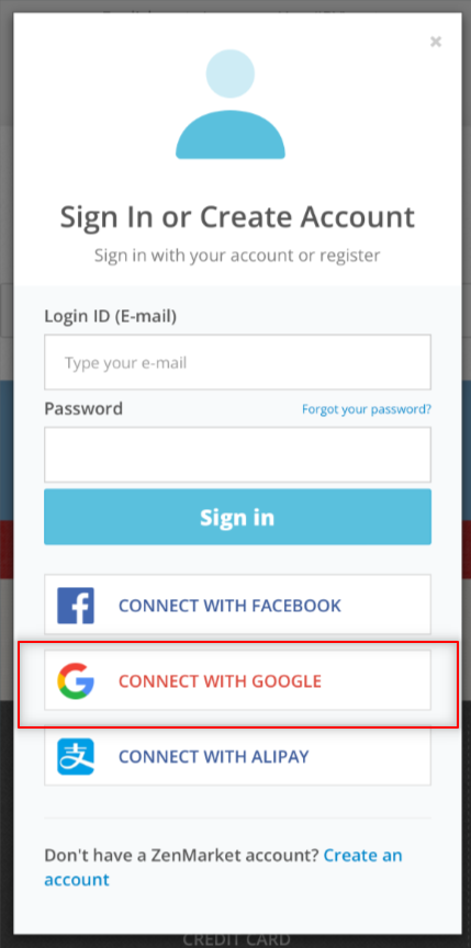 Sign in ZenMarket with Google Account