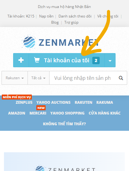 T&agrave;i khoản của t&ocirc;i ZenMarket