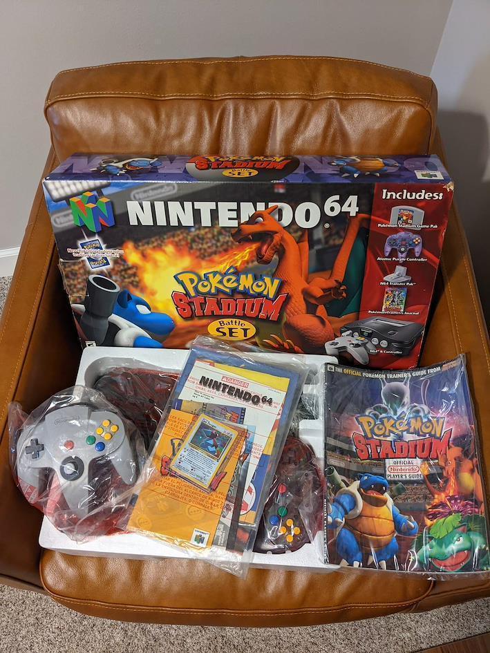 Pokemon Stadium and Nintendo 64 battle bundle set.