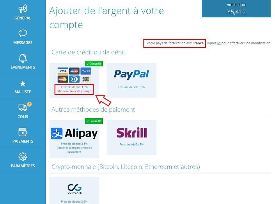m&eacute;thodes de paiement ZenMarket