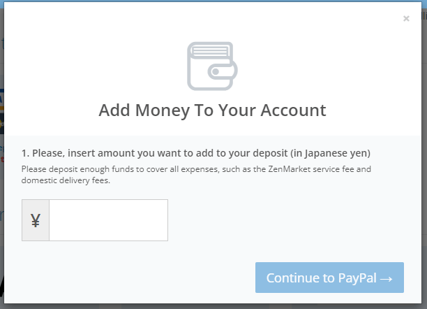 Adding funds to ZenMarket with PayPal
