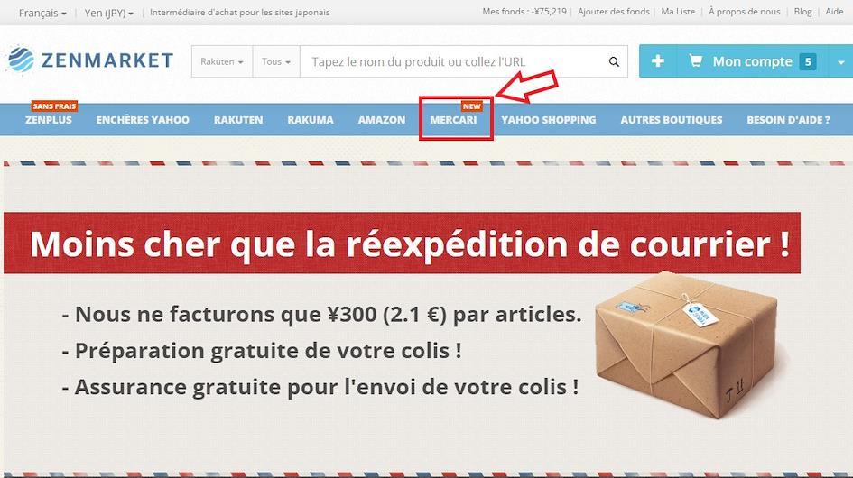 Mercari Page d'accueil ZenMarket