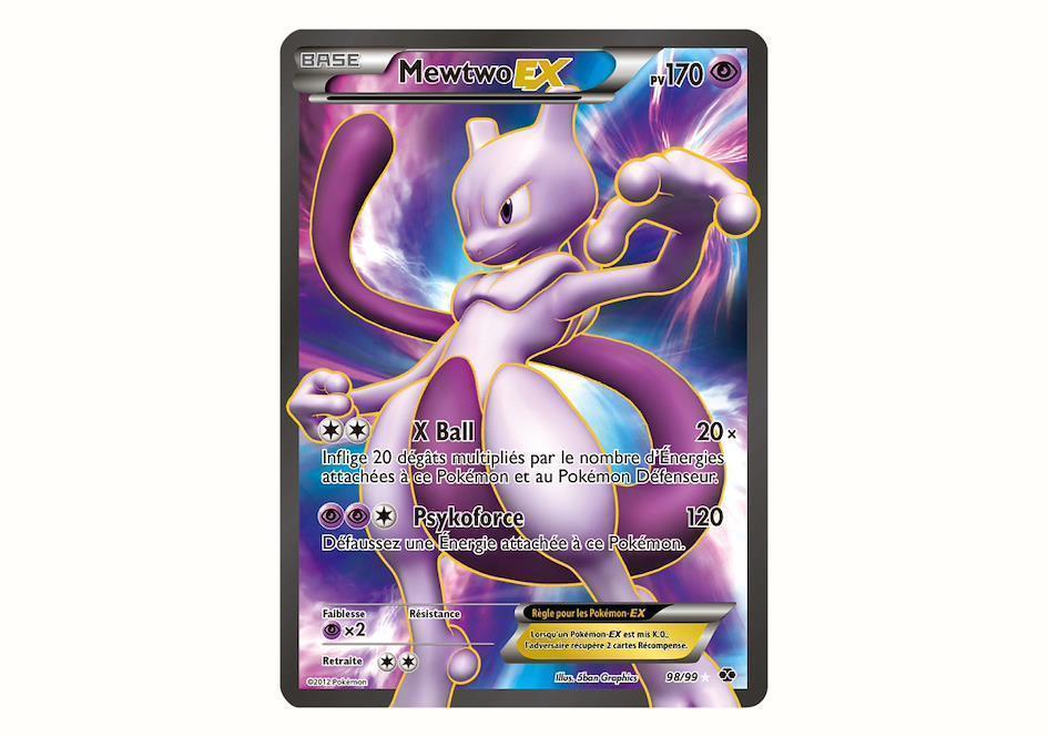 Carta Pok&eacute;mon Mewtwo EX Noir et Blanc