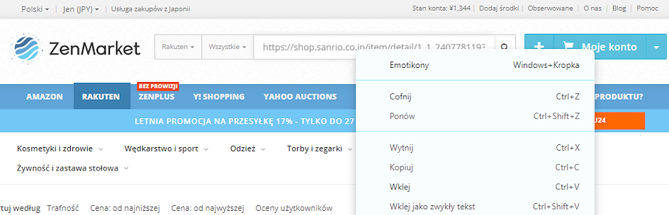 Zakupy w Sanrio Japan Online z ZenMarket