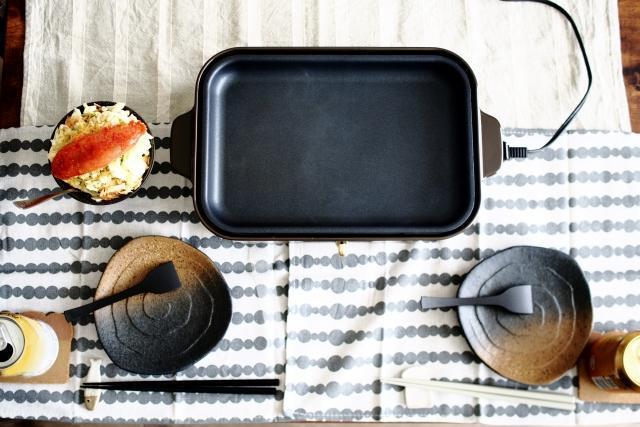 ホットプレートでお好み焼き