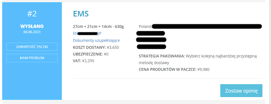 Informacja celno-podatkowa na koncie