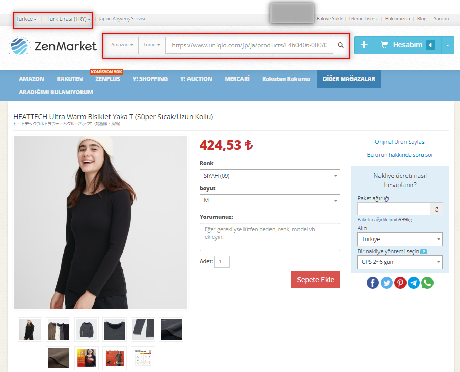 Uniqlo Japonya'dan Sipariş 