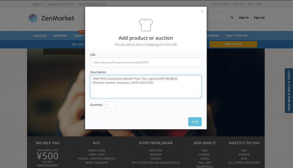 Adding URL on zenmarket