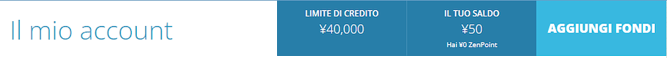 schermata aggiungi fondi ne il mio account