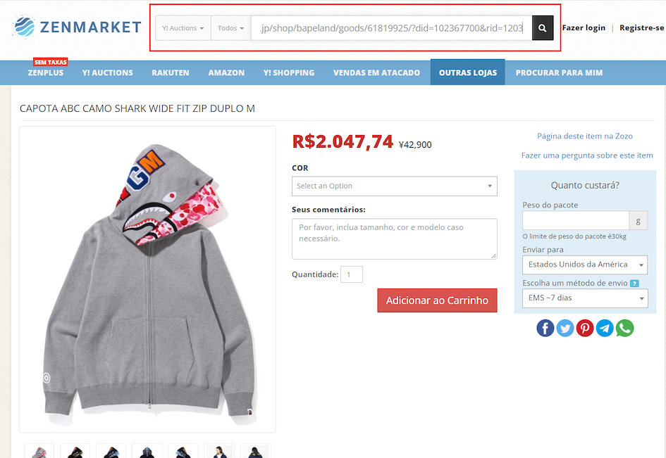 Add to your ZenMarket Cart