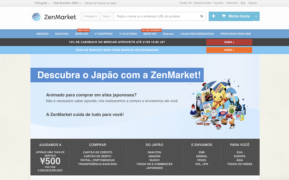P&aacute;gina Inicial da ZenMarket