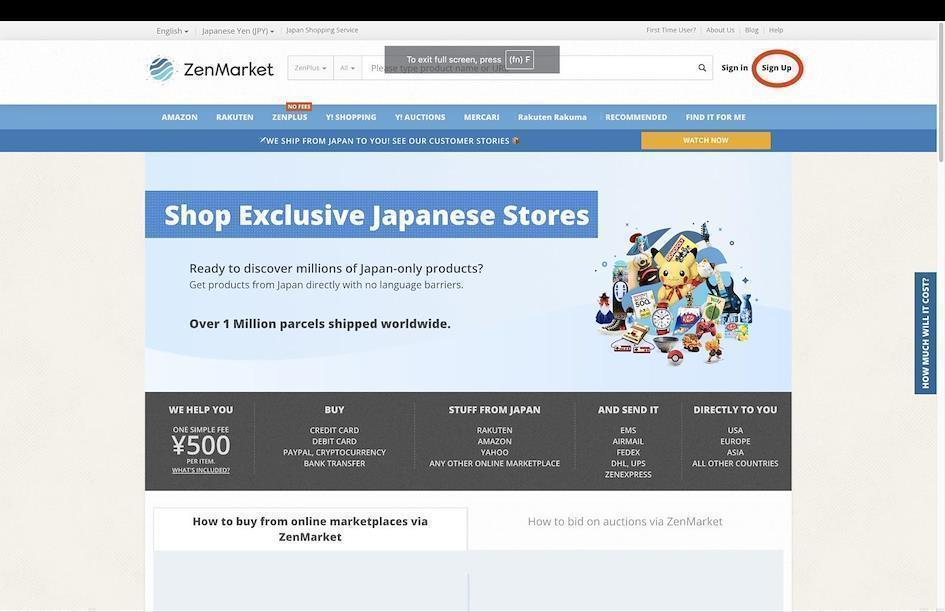 ZenMarket Home Page