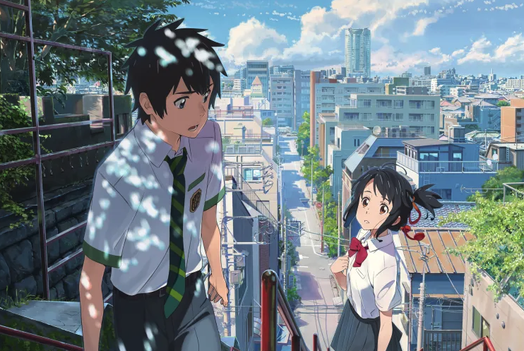 cena do filme de anime Your Name