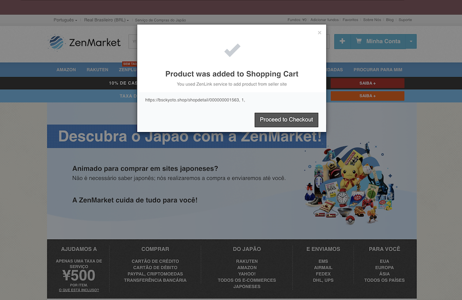 adicionado ao carrinho