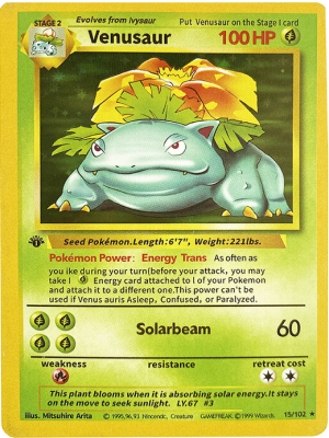 Carte Pokémon Florizarre Première Edition