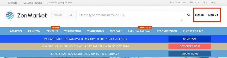 Create a ZenMarket Account