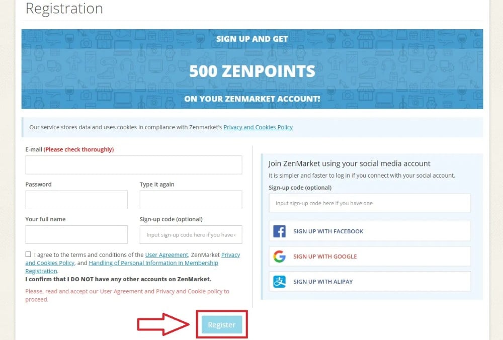 Register With ZenMarket