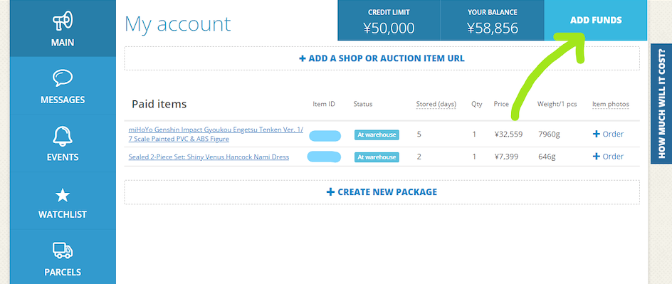 Add funds to your ZenMarket account