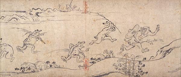 History of manga Chōjū-giga (12th century), traditionally attributed to a monk-artist Kakuyū (Toba Sōjo)