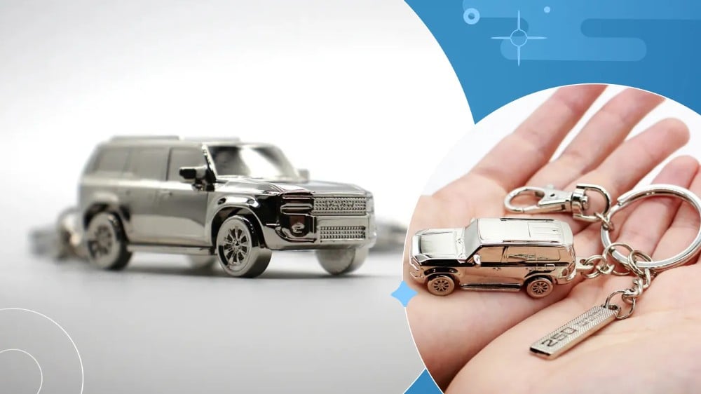 Llaveros de metal con forma de auto