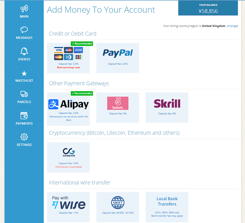 ZenMarket payment methods Malaysia