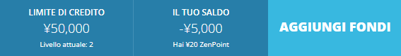 schermata saldo ZenPoint ne il mio account