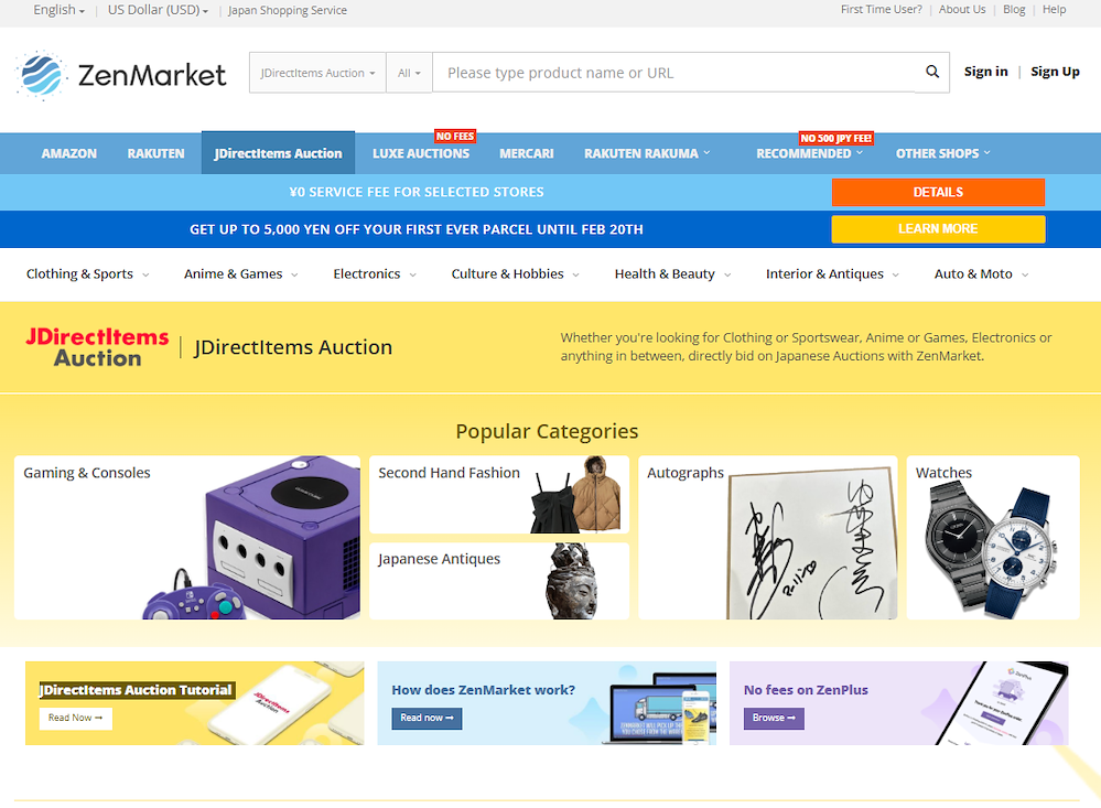 JDirectItems Auction on ZenMarket