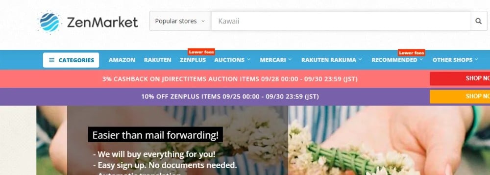 Use ZenMarket to search for the Japanese brands