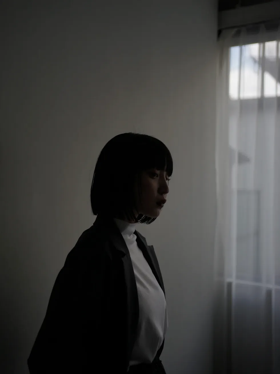 clair obscur d'un mod&egrave;le asiatique