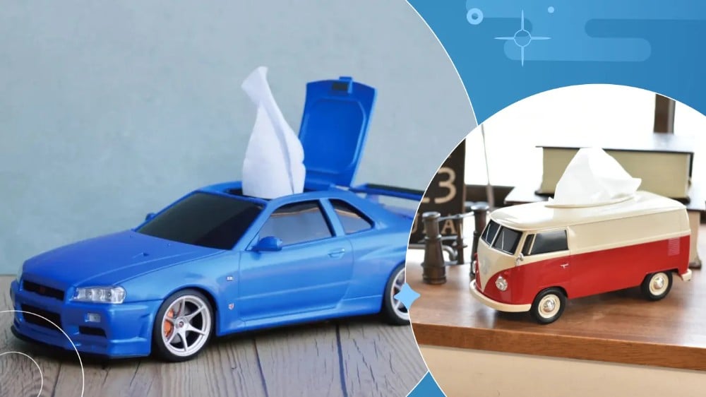 Cajas de pañuelos con forma de auto