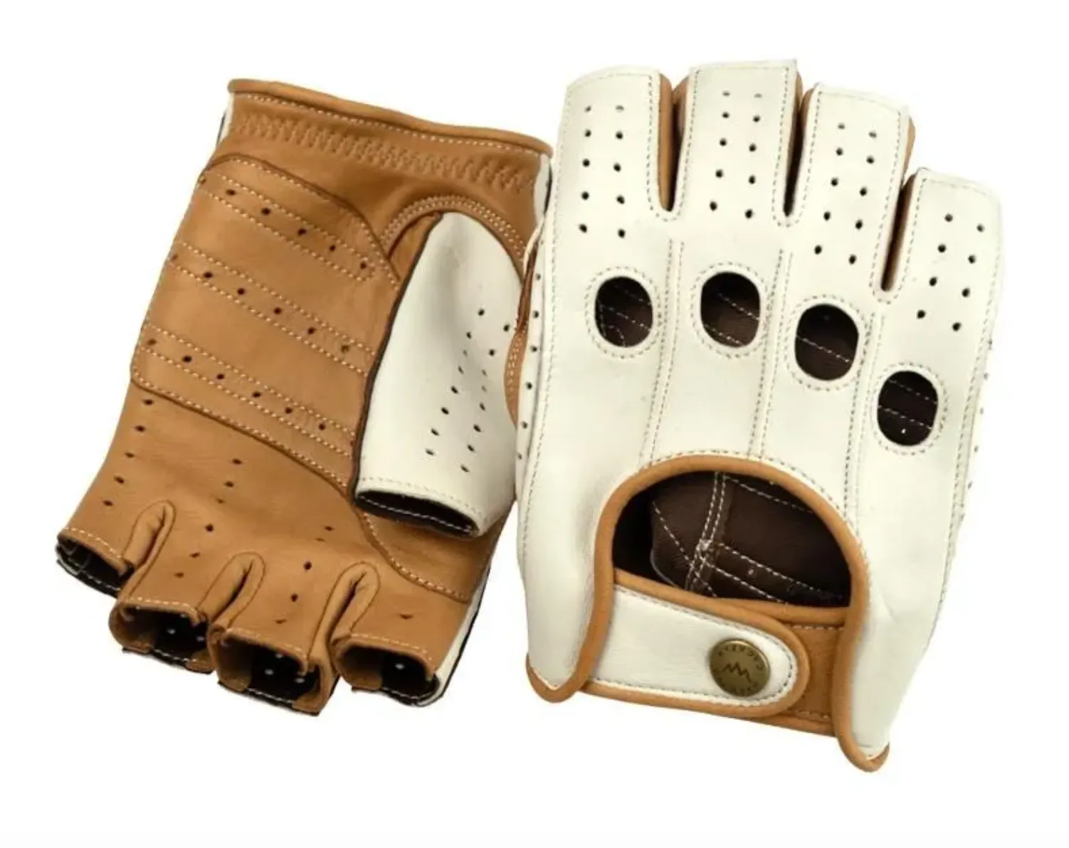 Two-tone Japanese driving gloves in lightweight lambskin, ideal for spring and fall motoring