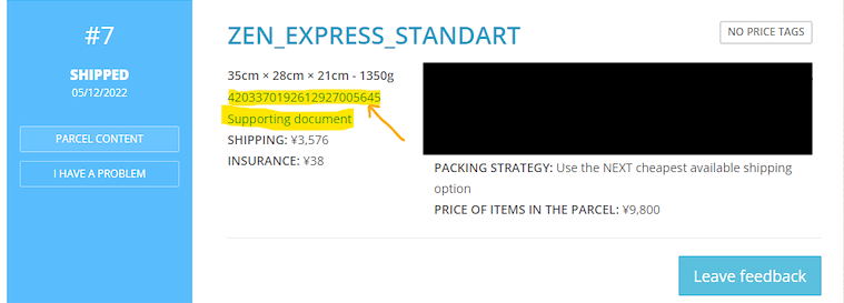zenmarket parcel tabs support
