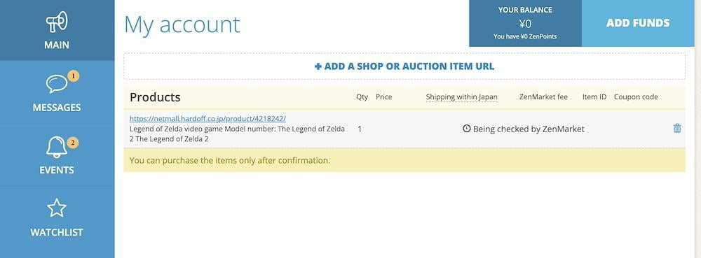 HARD OFF Online Mall Guide - Step 5: Enter Specifications, Color, Quantity, and Size