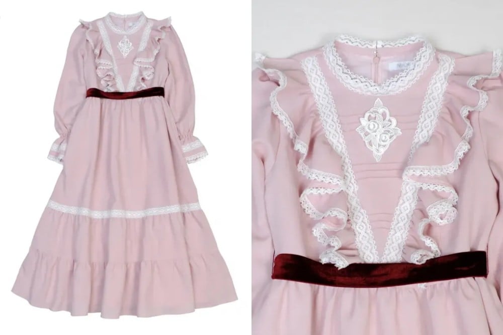 Vestido estilo Girly rosado con vuelos