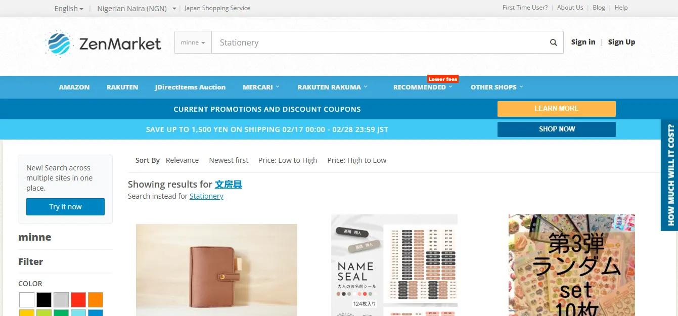 Find your products on ZenMarket