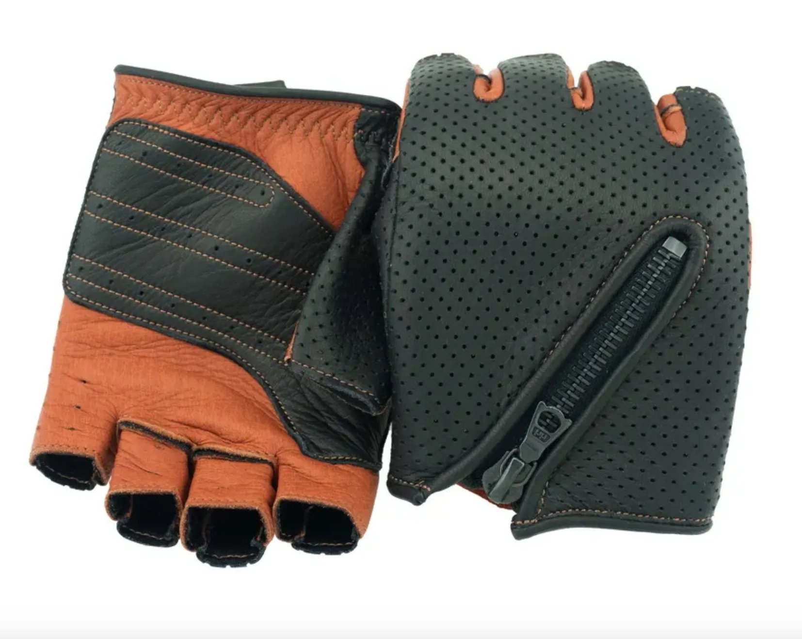 Sleek Japanese driving gloves from Cacazan in premium deer hide with elongated zipper and reinforced palms